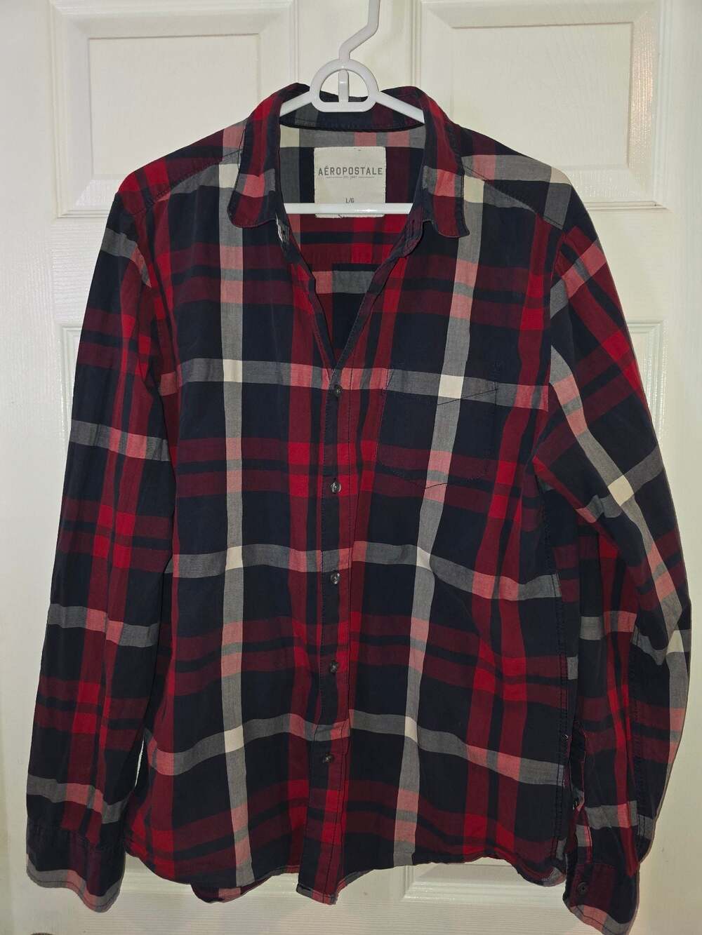 Aeropostale Men's Plaid Button-Down Shirt, Size L/G,